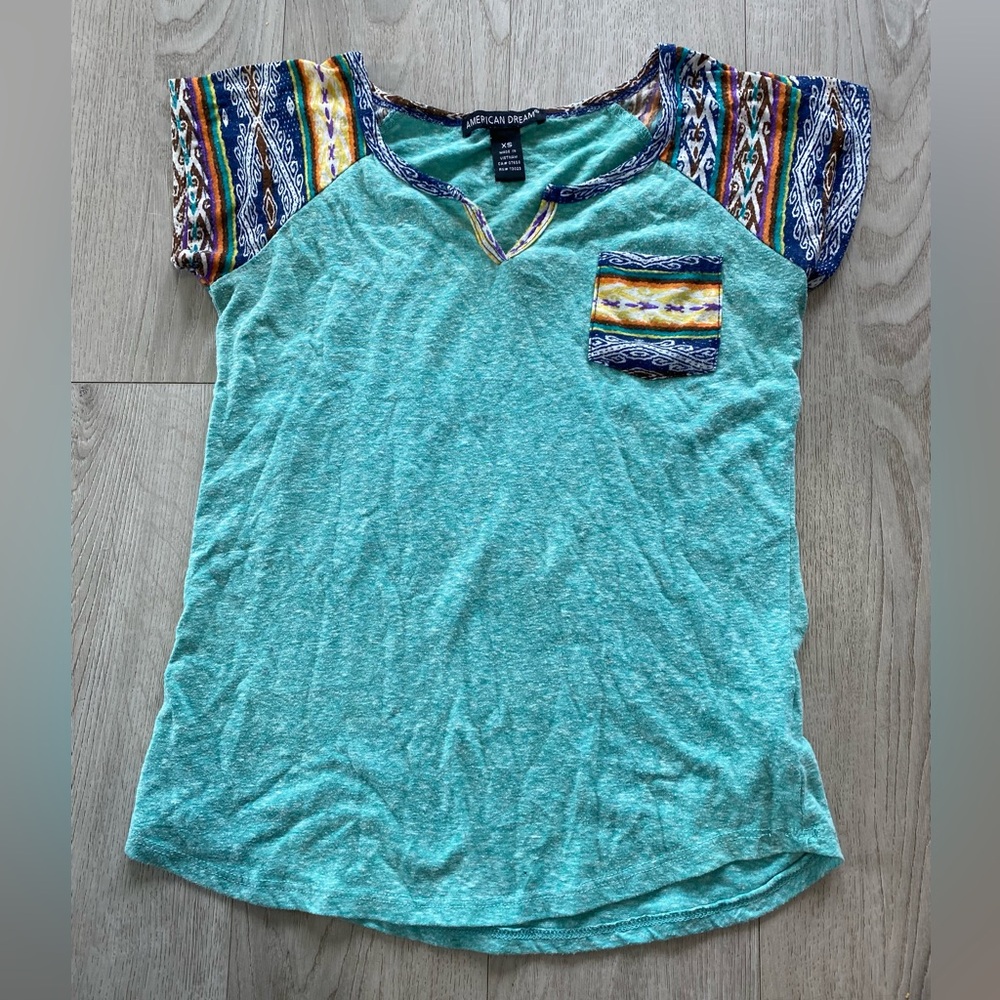 American Dream Teal and Blue T-Shirt